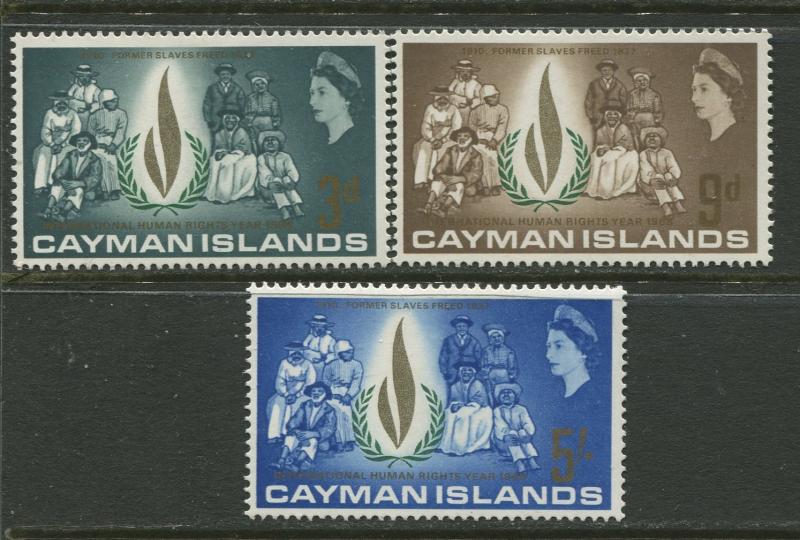 Cayman Islands - Scott 197-99 - Human Rights -1968 - MLH- Set of 3  Stamp