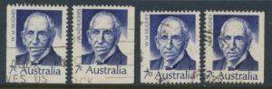 Australia  Sc# 516 William Hughes  Used x4  Booklet stamps see details 