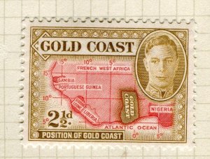 GOLD COAST; 1940s early GVI pictorial issue fine Mint hinged 2.5d. value