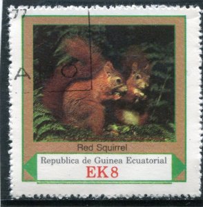 Equatorial Guinea 1977 RED SQUIRREL 1 value Perforated Fine Used