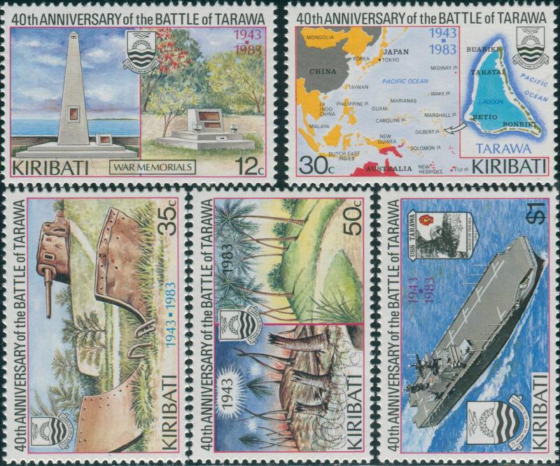 Kiribati 1983 SG210-214 Battle of Tarawa set MLH