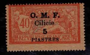 Cilicia Scott 124 MH* overprint on French stamp 1920 toned gum and paper