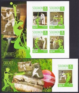 Dz3770 ! Imperf 2014 Solomon Islands Cricket Sport #2877-80+Bl357 Mnh