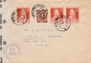 Germany 1947 Censored Cover from British Zone to USA. VF