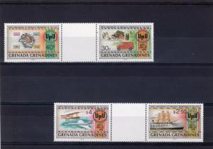Grenada Grenadines 1982 Sc#470/473 UPU/CONCORDE/SHIPS Gutters with diff.values !