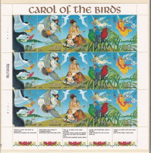 Palau # 226a, Christmas, Carol of the Birds, Full Sheet,  NH, 1/2 Cat.