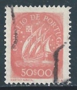 Portugal #631 Used 50e Ancient Sailing Vessel