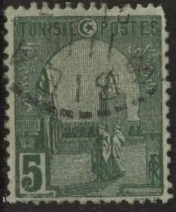 Tunisia 32 (used) 5c Grand Mosque at Kairouan, grn on greenish paper (1906)