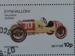 ​EYNHALLOW SCOTLAND STAMP:1974 CLASSIC ANTIQUE CARS  CTO- MNH - MINI SHEET