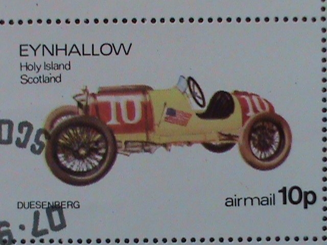 ​EYNHALLOW SCOTLAND STAMP:1974 CLASSIC ANTIQUE CARS  CTO- MNH - MINI SHEET