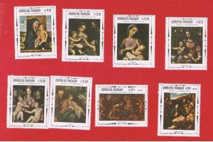 Paraguay  #1070-1077   MVFLH OG   Paintings    Free S/H