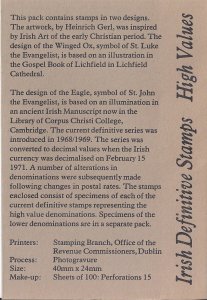 Irish Definitive Stamp sets* (2)...Low & High Values...1971?