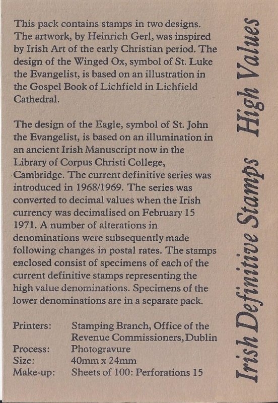 Irish Definitive Stamp sets* (2)...Low & High Values...1971?