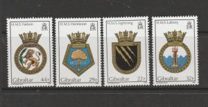 Gibraltar 1986 Naval crests UM SG 541/44