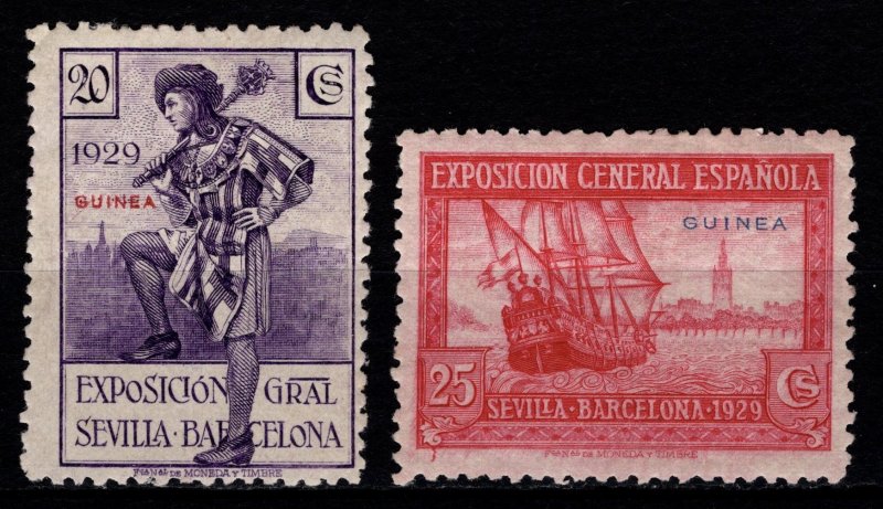 Spanish Guinea 1929 Seville & Barc. Exhib. Optd. Guinea, 20c & 25c [Unused]