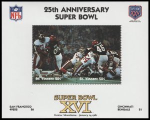 ST. VINCENT 1991. SCOTT SERIES # A200. SUPER BOWL 25TH.ANNIVERSARY . UNUSED