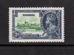 Nigeria 1935 KGV SG31K Silver Jubilee 2d with KITE & VERTICAL LOG variety VF MNH