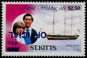 St Kitts O23 MNH Royal Wedding, Inverted Blue o/p