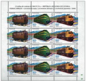 GUINEA ECUATORIAL SHEET TRAINS LOCOMOTIVES