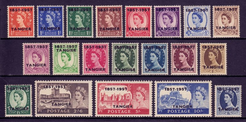 MOROCCO AGENCIES — SCOTT 592-611 (SG 323-342) — 1957 QEII SET — MNH —SCV $15