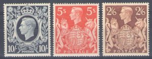 1939 GREAT BRITAIN, n. 224/226 3 val MNH/**