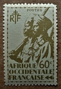 French West Africa #21 60c Colonial Soldier MNH (1945)