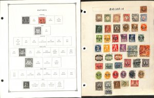 Bavaria - Germany Stamp Collection on 6 Scott International Pages, 1849-20 (BG)