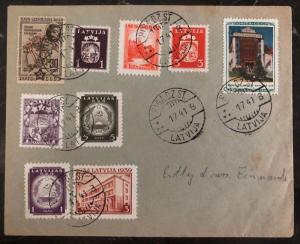 1941 Riga Latvia Mixed Franking Cover Unaddressed