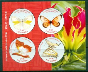 Gambia 2018 Insects African Butterflies MS MUH