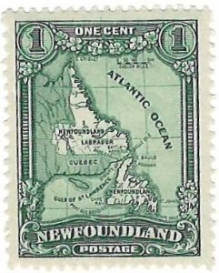 Scott: 145 Newfoundland - Map of Newfoundland - MNH