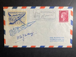 1960 Luxembourg Rocketmail Airmail Cover NRS Signed to Amsterdam Netherlands