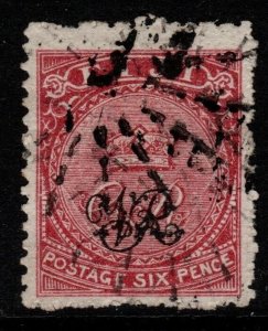 FIJI SG30b 1876 6d CARMINE-ROSE PERF FAULTS USED