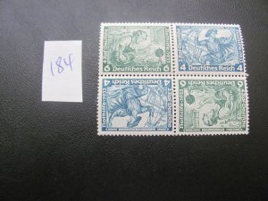 GERMANY 1933 MNH MI. W47,W49 FROM BOOKLET XF 80 EUROS (184)