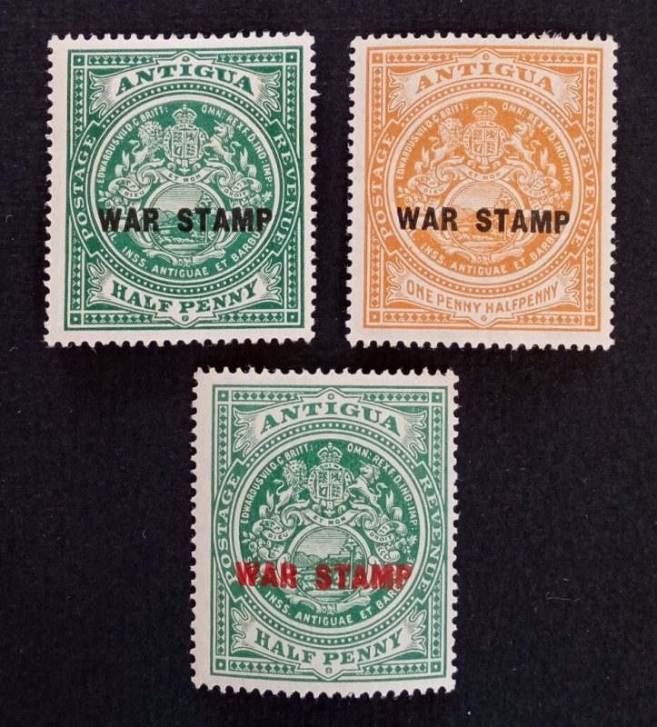 Antigua 1916 stamps short set, unused hinged, far condition as seen