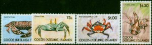 Cocos (Keeling) Islands 1990 Crab Set of 4 SG219-222 V.F MNH