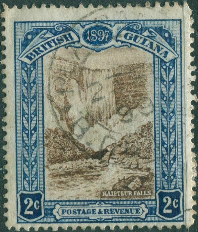 British Guiana 1898 SG217 2c brown and blue Kaipteur Falls FU