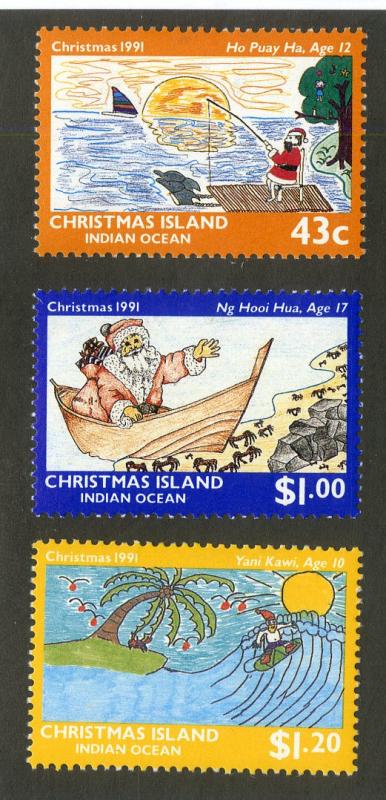 CHRISTMAS ISLAND 316-318 MH SCV $4.85 BIN $2.00 SANTA SPORTS