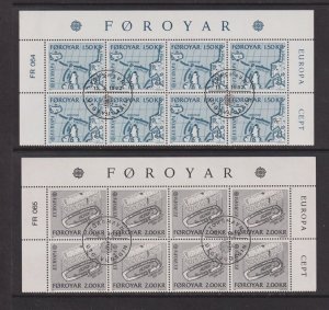 Faroe Islands  #81-82  cancelled  1982   Europa in blocks of 8 stamps