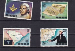 SA18a Barbados 1976 American Revolution Bicentennial mint stamps