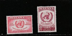 Malaya  Scott#  85-86  MNH  (1958 Economic Commission for Asia and Far East)