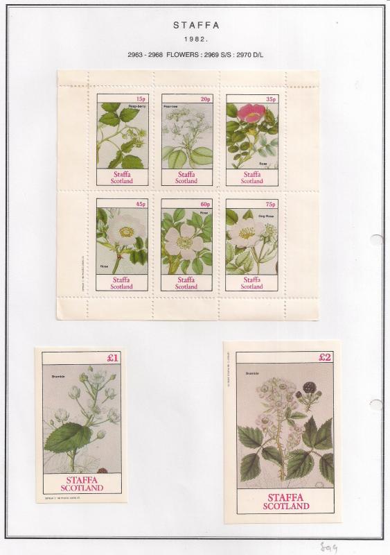 SCOTLAND - STAFFA - 1982 - Flowers #52 - Perf 6v. Souvenir, De Luxe Sheets - MLH