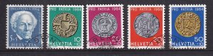 Switzerland  B334-B337  cancelled  1964 pro patria  coins and Bodmer