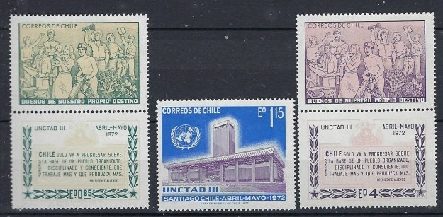 Chile 418-20 MH 1972 issues (an9567)