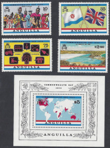 Anguilla # 521-5  Mint, Commonwealth Day 1983, issued 1983