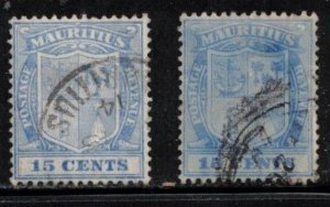 MAURITIUS Scott # 145 Used x 2 - Symbols Of The Colony