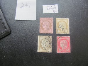 FRANCE 1872-5 USED SC 60-63 SET VF $30 (241)