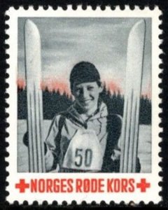 Vintage Norway Poster Stamp  Norwegian Red Cross MNH