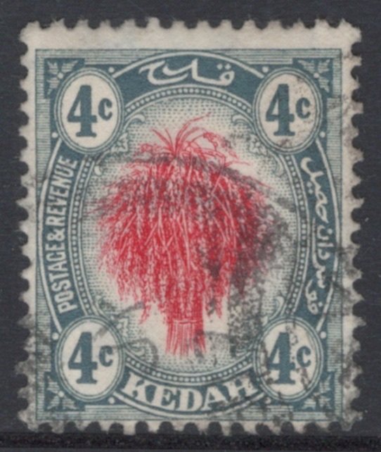 Malaya States - Kedah 1912 Sheaf of Rice 4c Scott # 6 Used