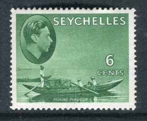 SEYCHELLES; 1938 early GVI Pictorial issue fine Mint hinged Shade of 6c. value