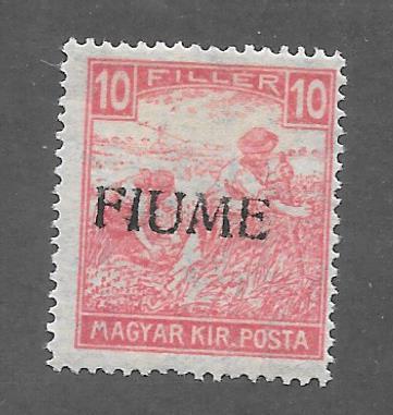 Fiume Scott 1a Mint 10f Overprint on Hungarian stamp 2015 CV $100.00